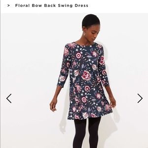 LOFT floral bow back dress. NWT